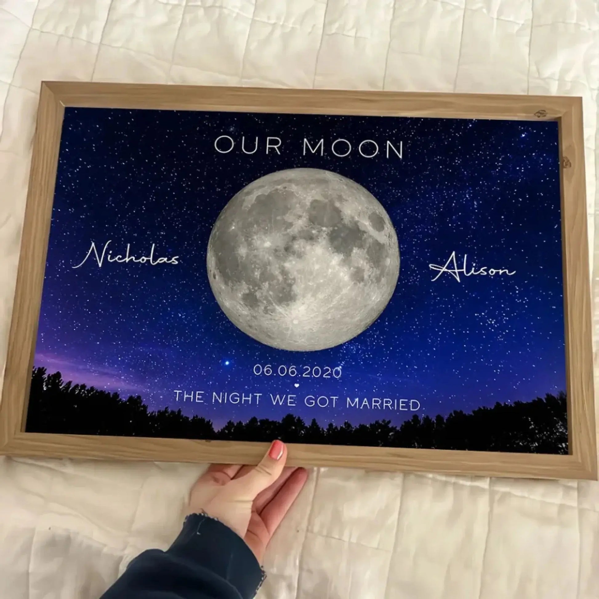 Moon Phase Anniversary Poster - Unique Personalized Gift for Husband & Wife  Ezcustomize