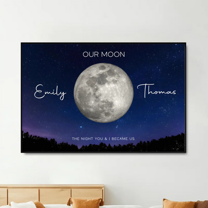 Moon Phase Anniversary Poster - Unique Personalized Gift for Husband & Wife  Ezcustomize