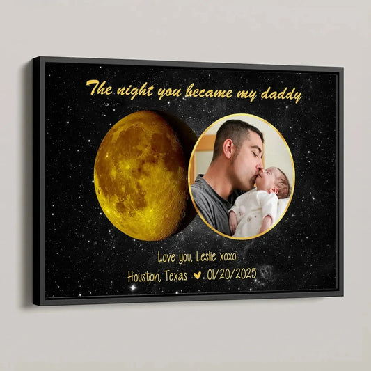Moon Phase Art The Day You Became My Daddy – Personalized Poster with Custom Moon Phase, Photo & Message  Ezcustomize