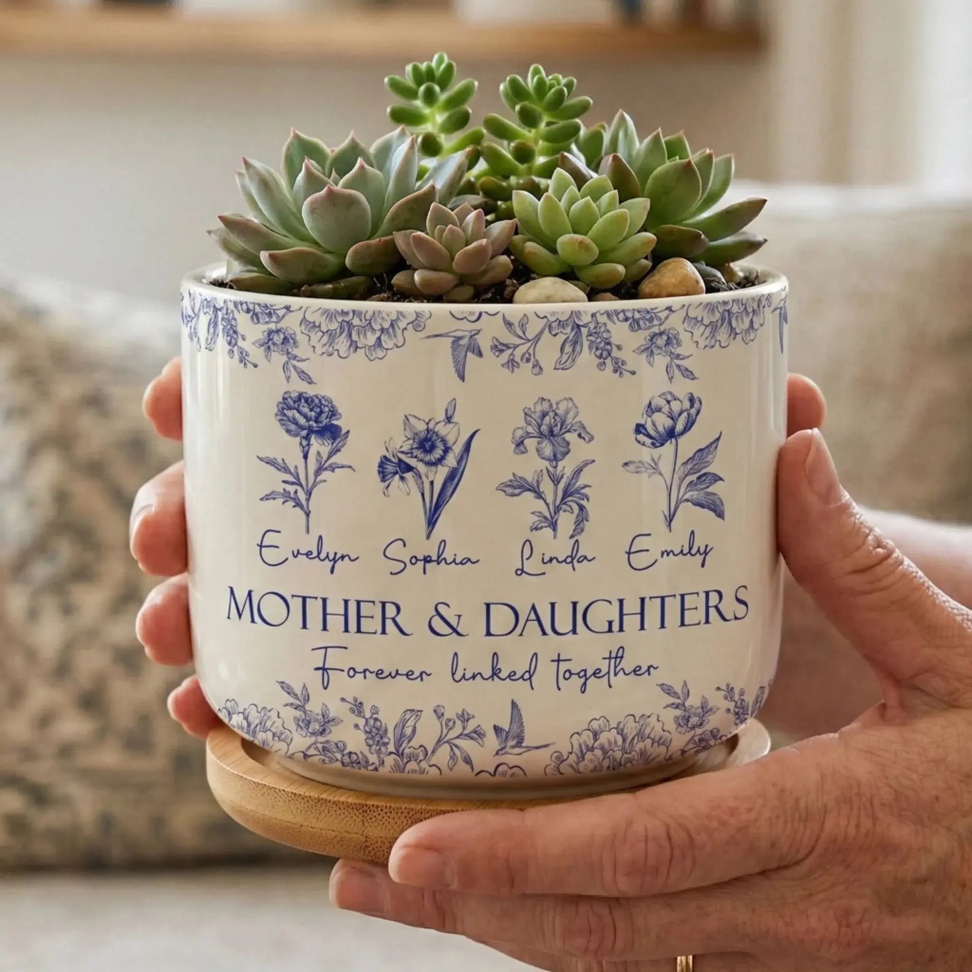 Mother_Daughters_Forever_Linked_Together_Birth_Flower_Personalized_Ceramic_Plant_Pot_1