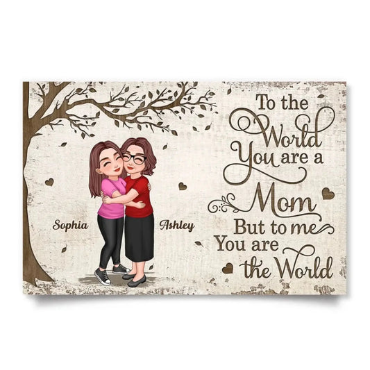 Mother and Daughter Holding Hands Under Tree – Personalized Poster/Canvas – Heartfelt Gift for Mom on Mother’s Day or Birthday  Ezcustomize