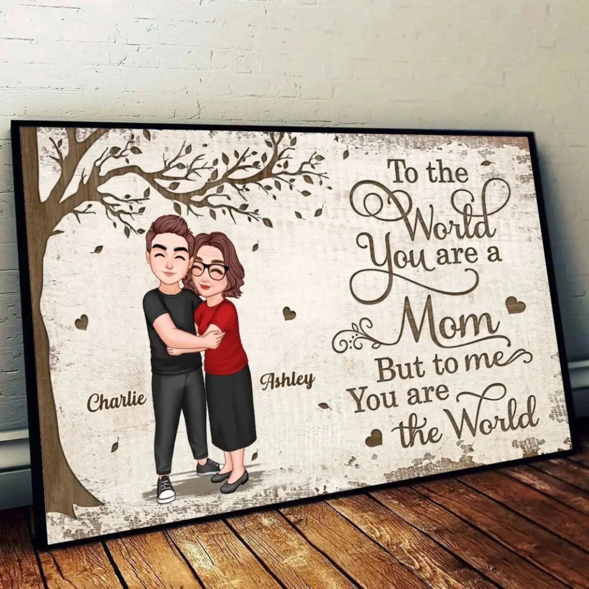 Mother and Daughter Holding Hands Under Tree – Personalized Poster/Canvas – Heartfelt Gift for Mom on Mother’s Day or Birthday  Ezcustomize