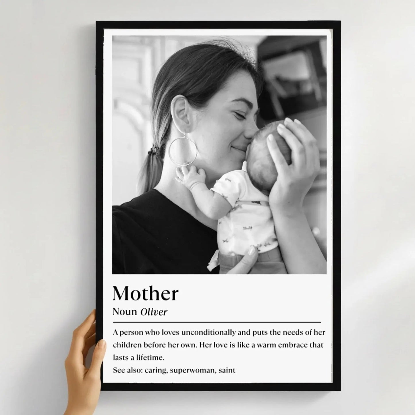 Mother’s Warm Embrace Portrait of Mother and Child – Personalized Poster Wall Art Print – Heartfelt Mother’s Day, Birthday & Keepsake Gift for Moms  Ezcustomize