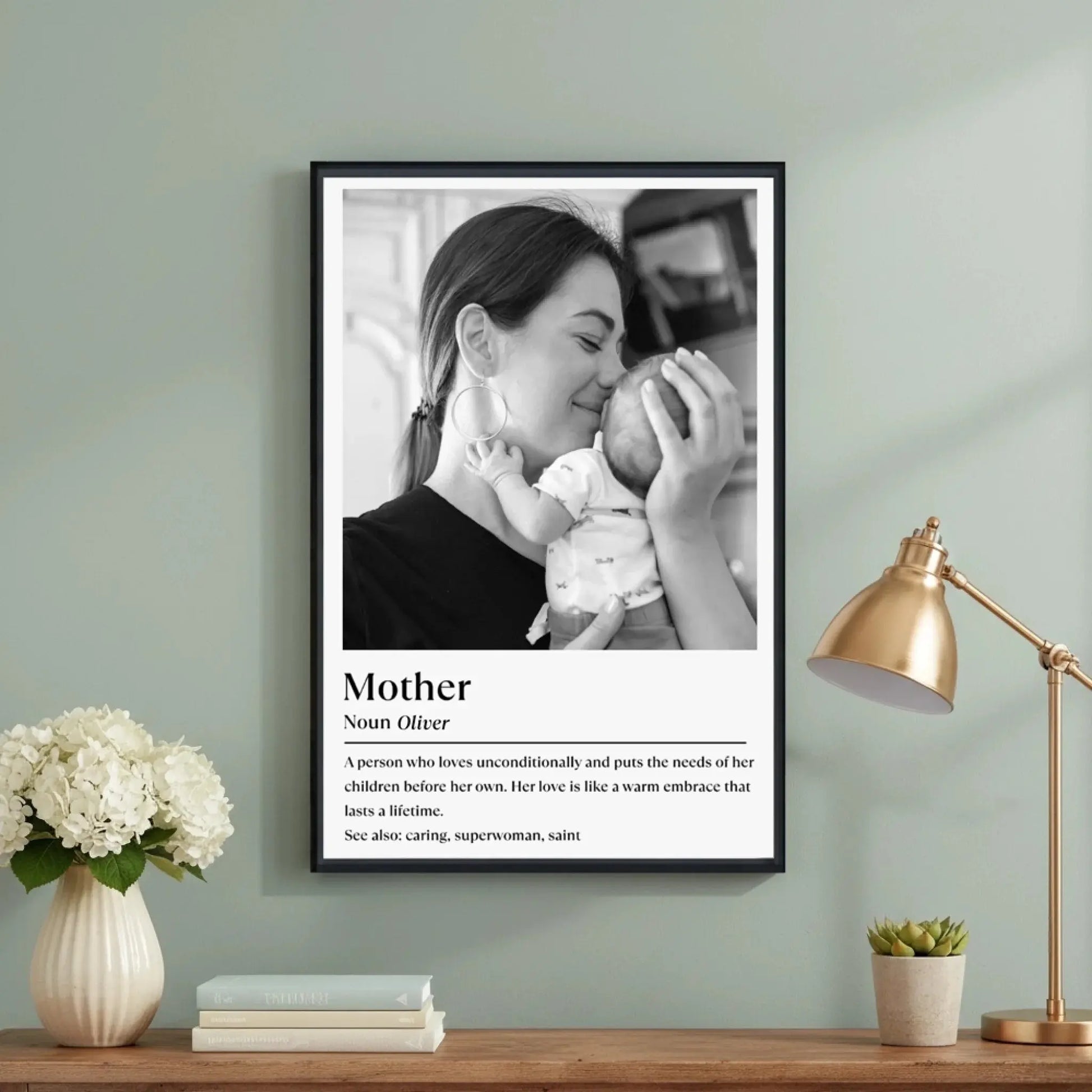 Mother’s Warm Embrace Portrait of Mother and Child – Personalized Poster Wall Art Print – Heartfelt Mother’s Day, Birthday & Keepsake Gift for Moms  Ezcustomize