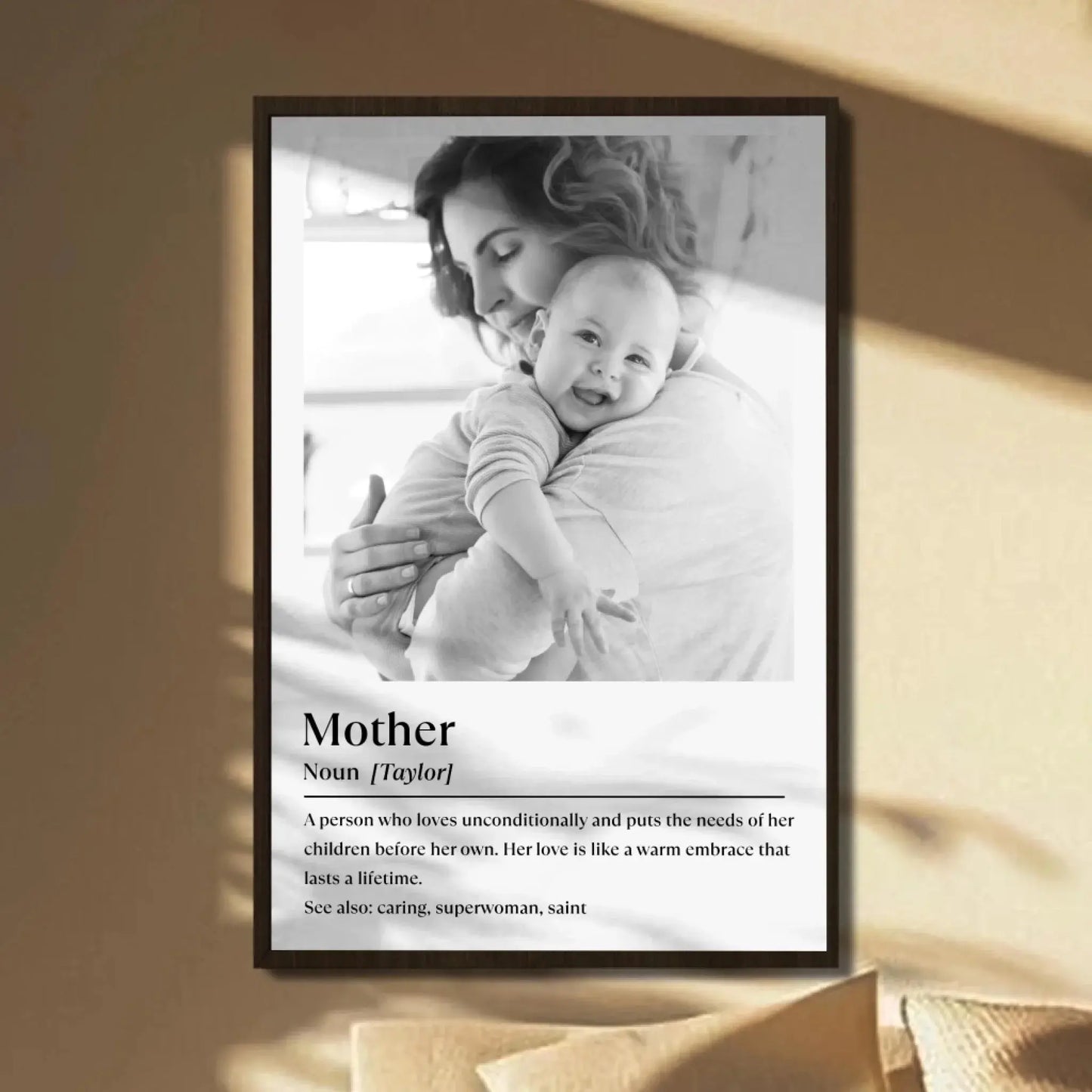 Mother’s Warm Embrace Portrait of Mother and Child – Personalized Poster Wall Art Print – Heartfelt Mother’s Day, Birthday & Keepsake Gift for Moms  Ezcustomize