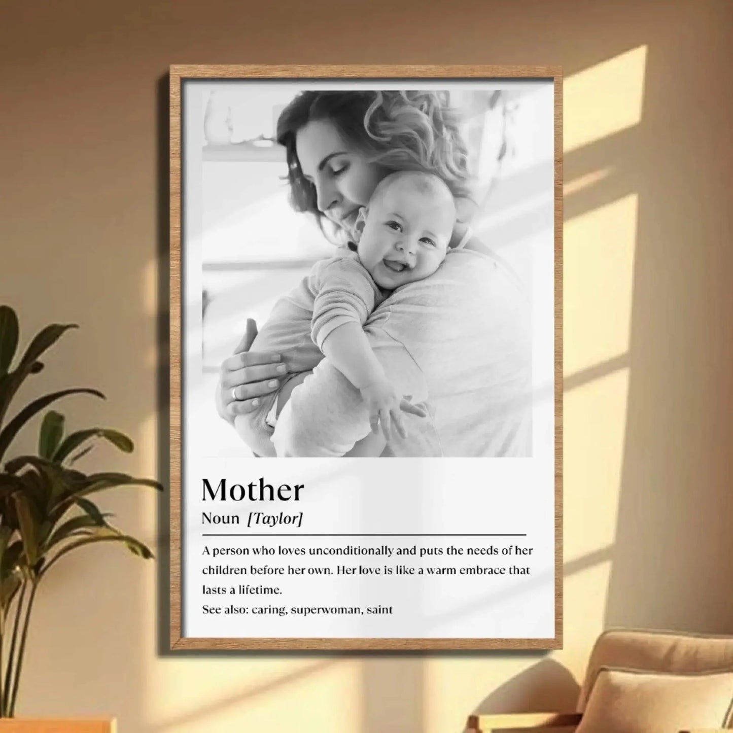 Mother’s Warm Embrace Portrait of Mother and Child – Personalized Poster Wall Art Print – Heartfelt Mother’s Day, Birthday & Keepsake Gift for Moms  Ezcustomize