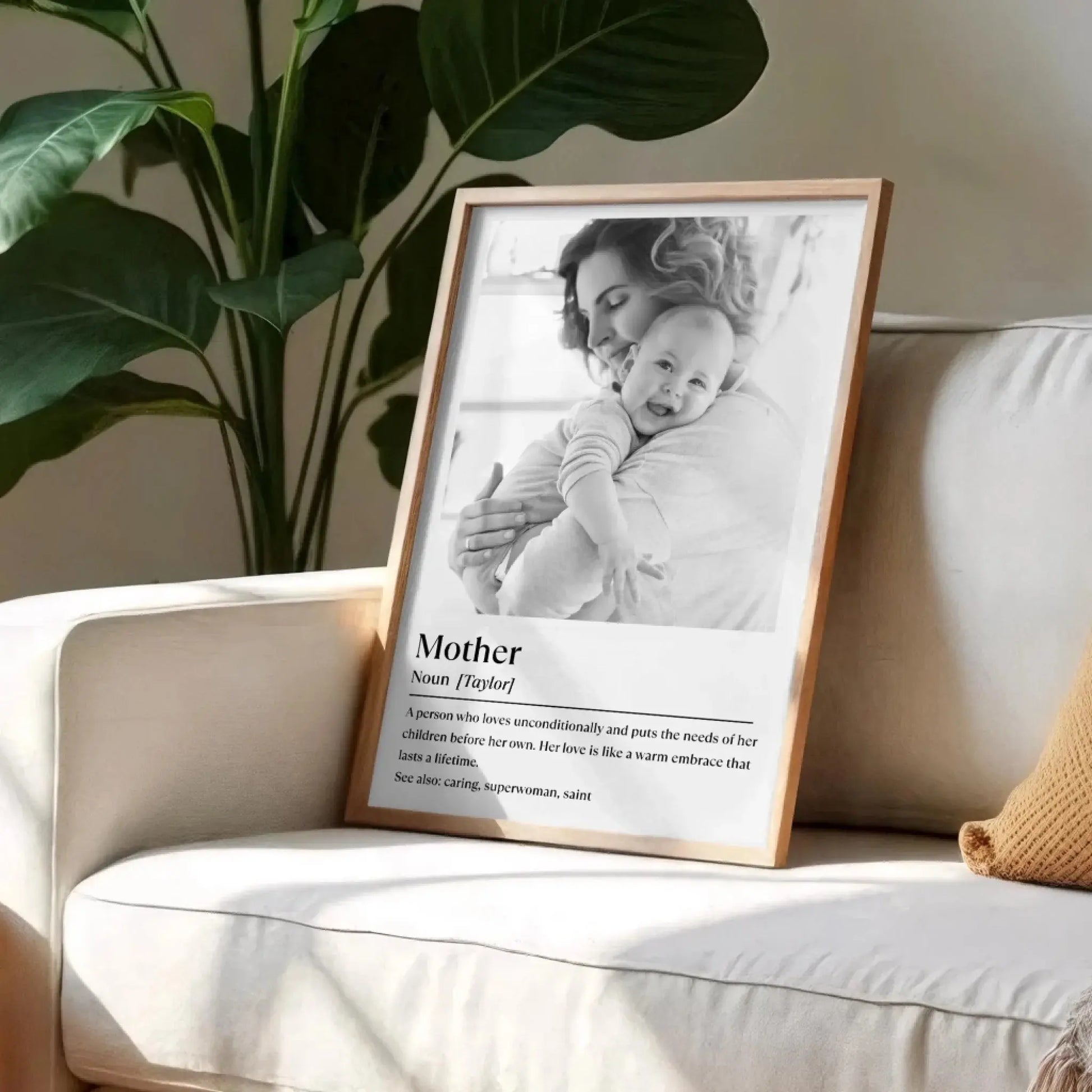 Mother’s Warm Embrace Portrait of Mother and Child – Personalized Poster Wall Art Print – Heartfelt Mother’s Day, Birthday & Keepsake Gift for Moms  Ezcustomize