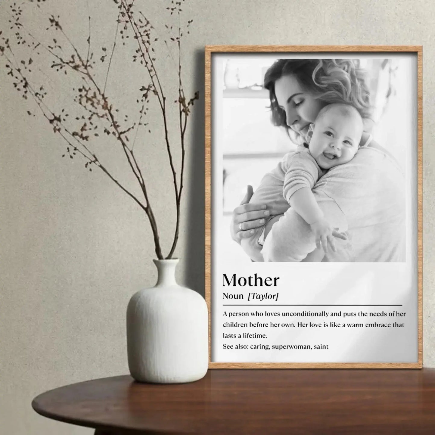 Mother’s Warm Embrace Portrait of Mother and Child – Personalized Poster Wall Art Print – Heartfelt Mother’s Day, Birthday & Keepsake Gift for Moms  Ezcustomize