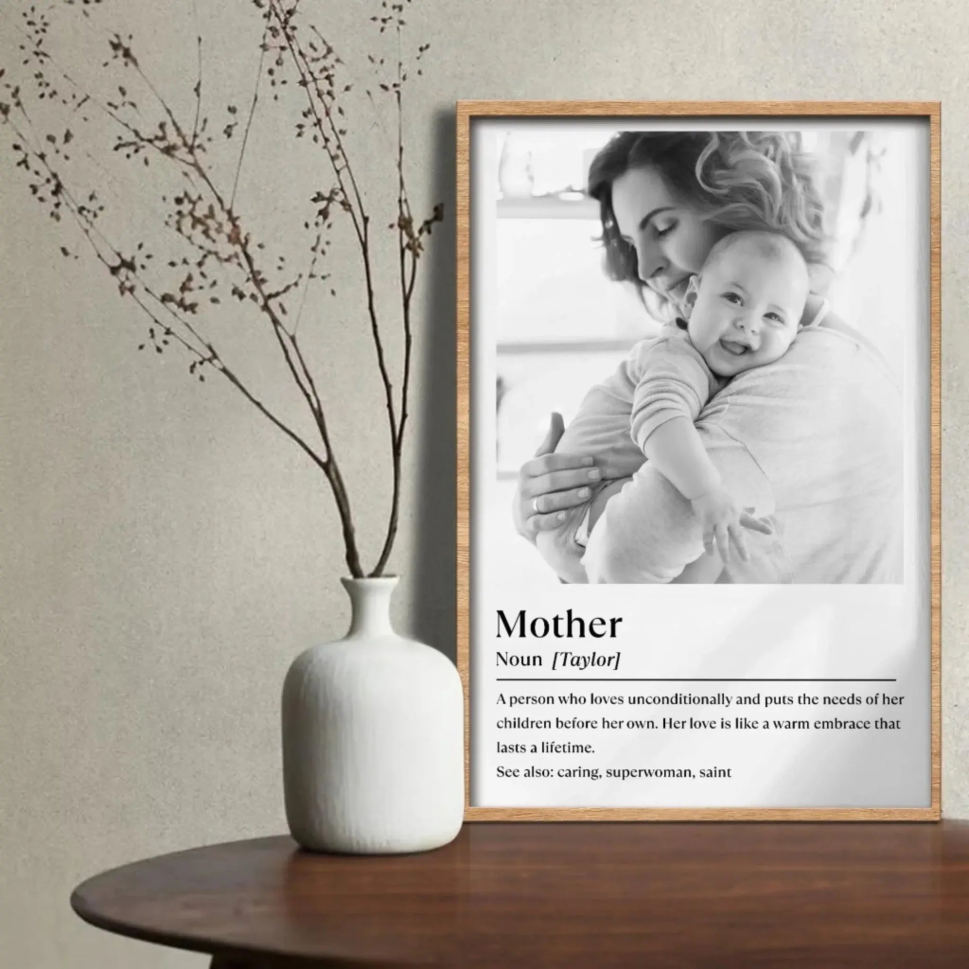 Mother’s Warm Embrace Portrait of Mother and Child – Personalized Poster Wall Art Print – Heartfelt Mother’s Day, Birthday & Keepsake Gift for Moms  Ezcustomize