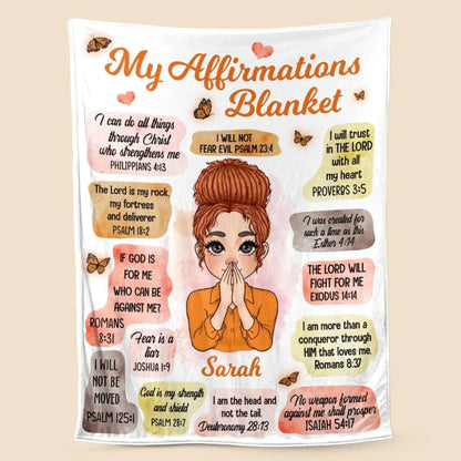 My Affirmations – Personalized Blanket Throw – Meaningful Birthday & Encouraging Gift for Daughter and Granddaughter  Ezcustomize