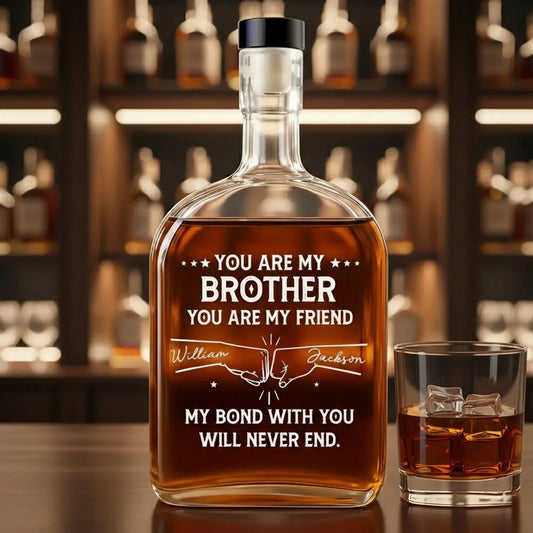 My Bond With You – Personalized Custom Spirits Decanter Bottle – Meaningful Father’s Day, Birthday & Keepsake Gift for Him, Dad or Loved One  Ezcustomize
