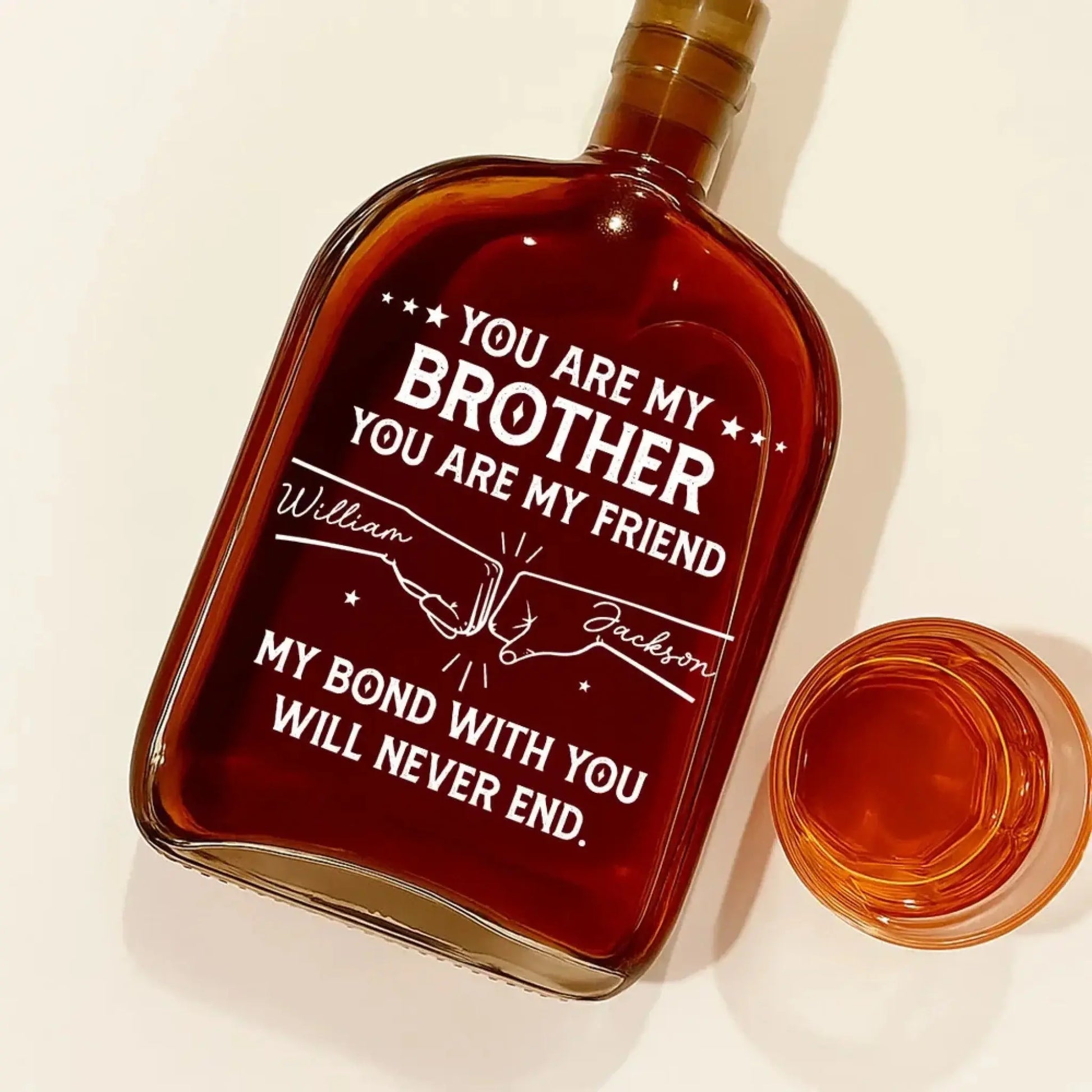 My Bond With You – Personalized Custom Spirits Decanter Bottle – Meaningful Father’s Day, Birthday & Keepsake Gift for Him, Dad or Loved One  Ezcustomize