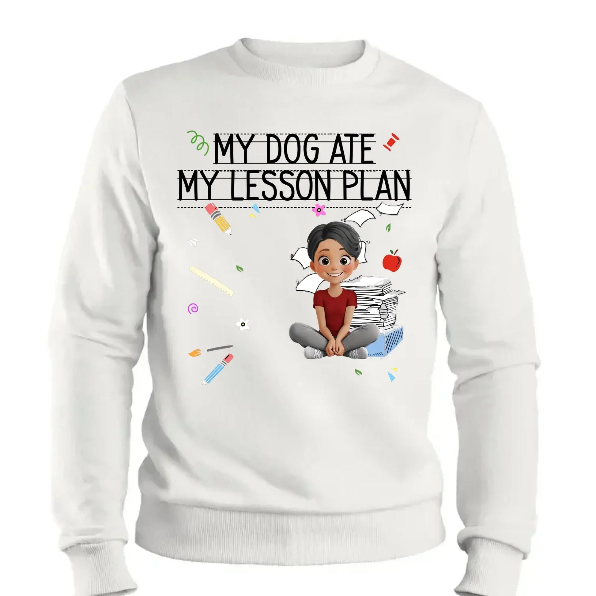 My Dog Ate My Lesson Plan – Personalized Shirt – Funny Custom Gift for Dog-Loving Teachers, Educators, School Staff & More  Ezcustomize