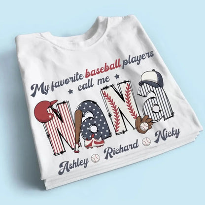 My Favorite Baseball Player Calls Me Nana – Personalized Grandma Shirt – Custom T-Shirt for Mom or Grandma from Kid  Ezcustomize