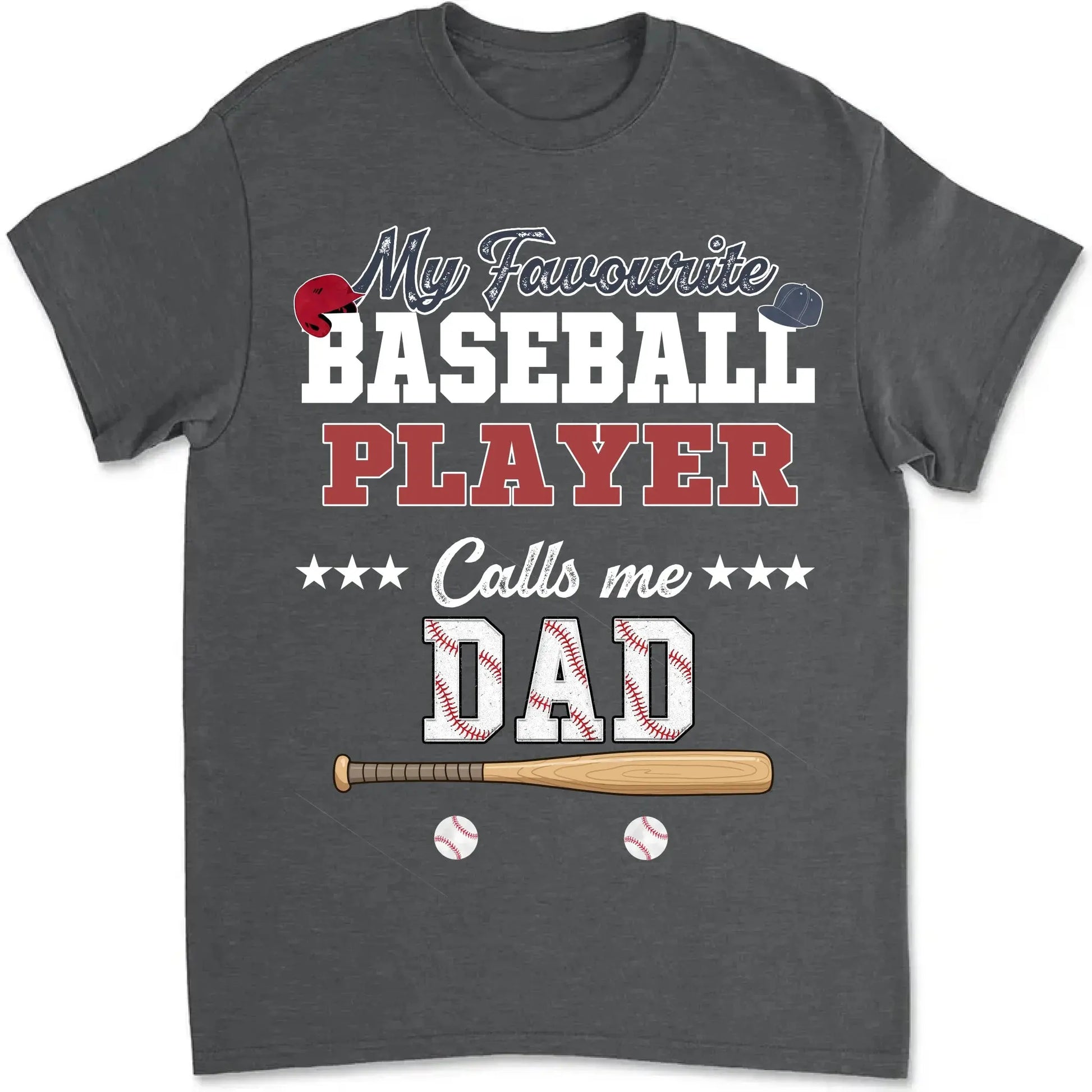 My Favorite Baseball Player Calls Me Papa – Personalized Grandpa Shirt – Custom Father’s Day Gift with Grandkids’ Names  Ezcustomize
