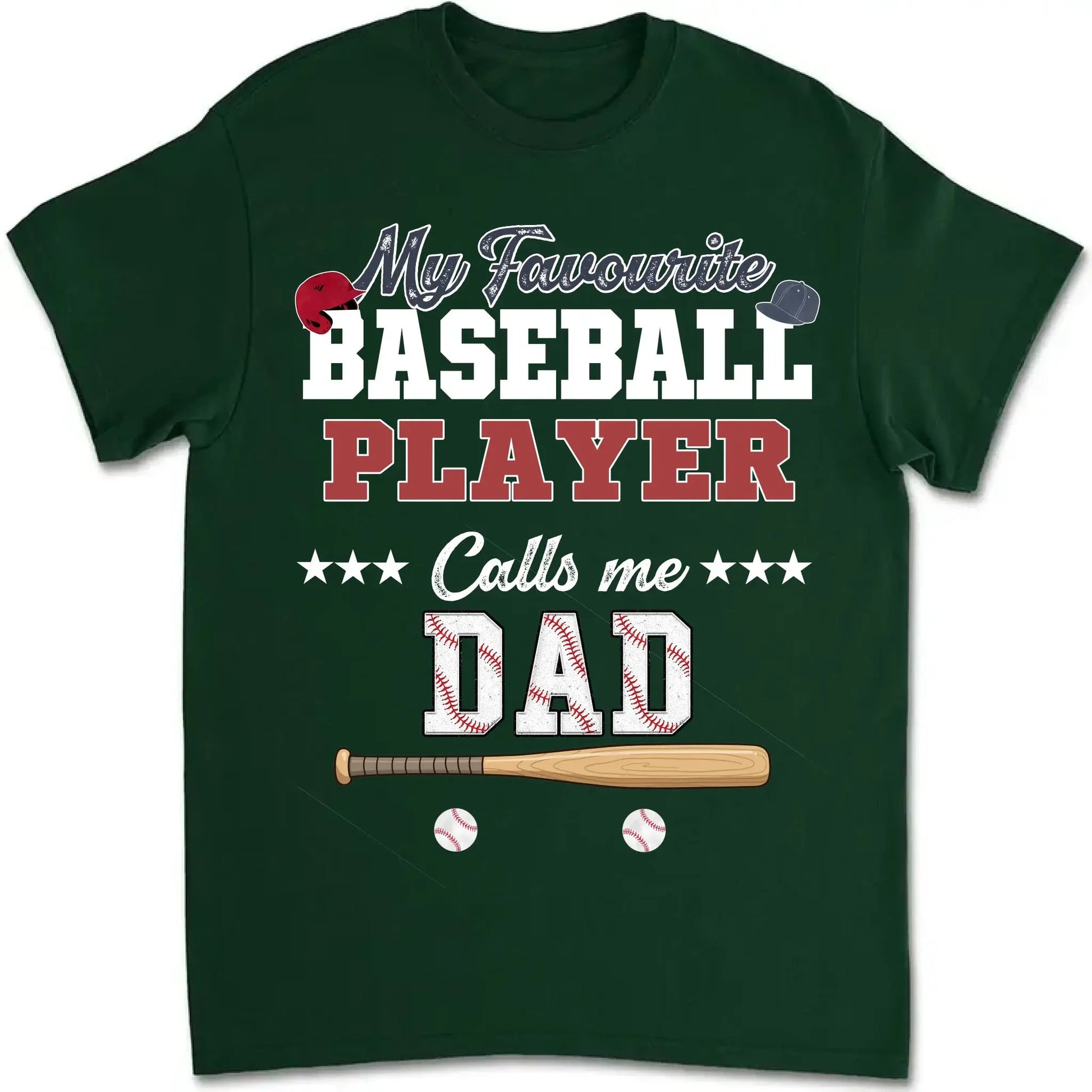 My Favorite Baseball Player Calls Me Papa – Personalized Grandpa Shirt – Custom Father’s Day Gift with Grandkids’ Names  Ezcustomize