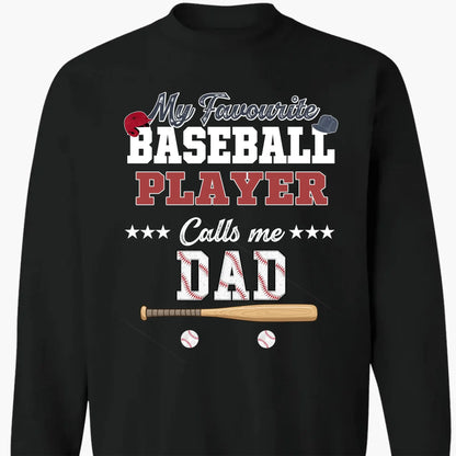My Favorite Baseball Player Calls Me Papa – Personalized Grandpa Shirt – Custom Father’s Day Gift with Grandkids’ Names  Ezcustomize