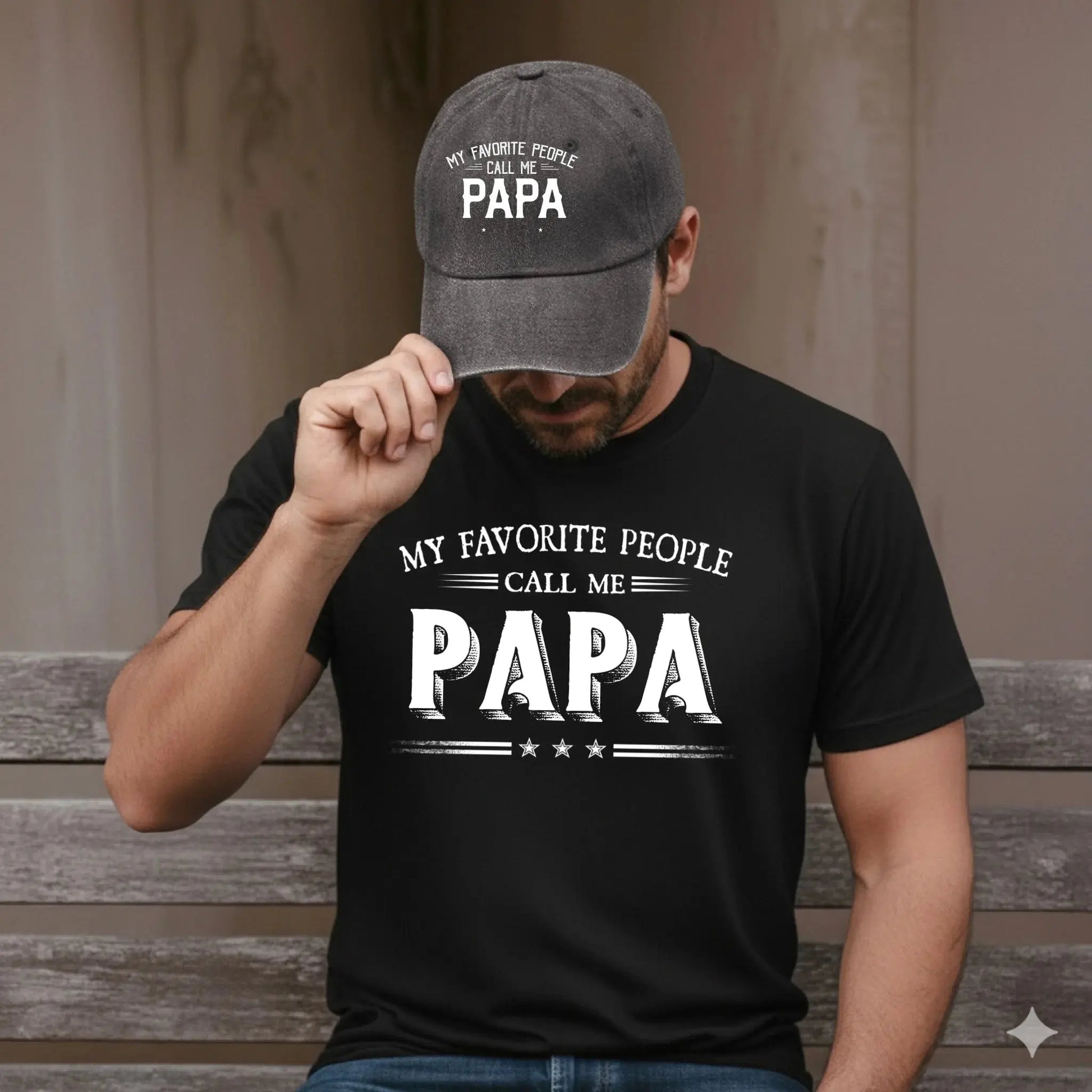 My Favorite People Call Me Papa Combo – Personalized Cap and T-Shirt Set for Dad or Grandpa  Ezcustomize