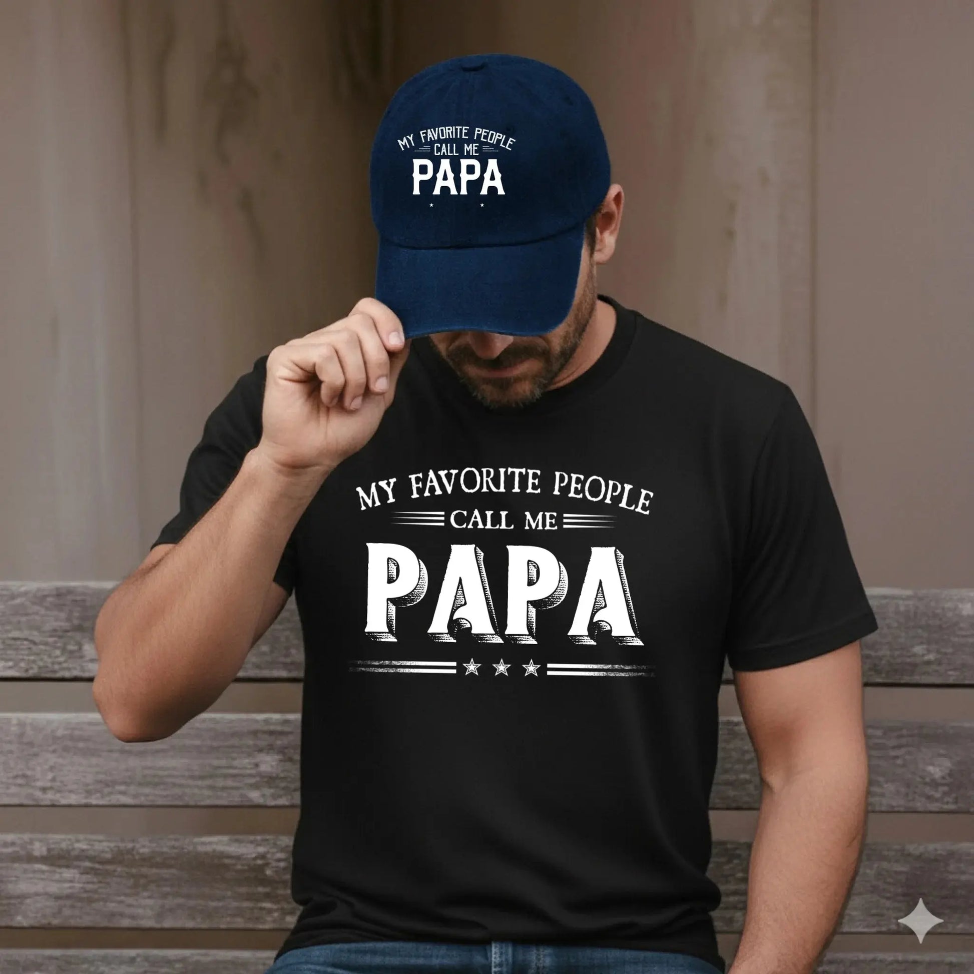 My Favorite People Call Me Papa Combo – Personalized Cap and T-Shirt Set for Dad or Grandpa  Ezcustomize