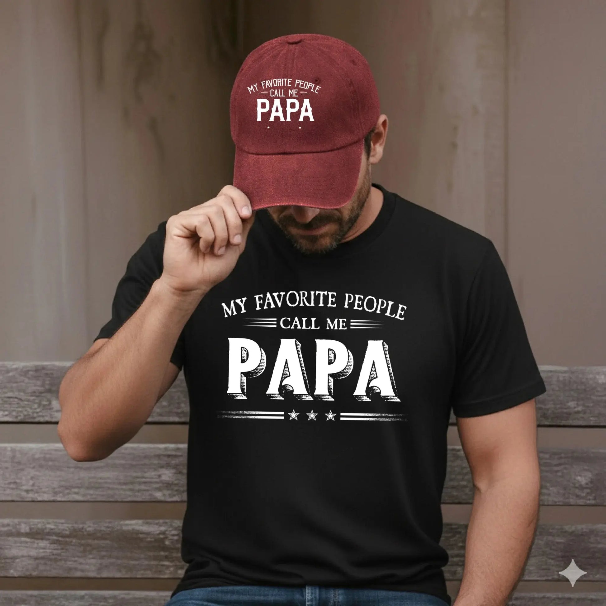 My Favorite People Call Me Papa Combo – Personalized Cap and T-Shirt Set for Dad or Grandpa  Ezcustomize