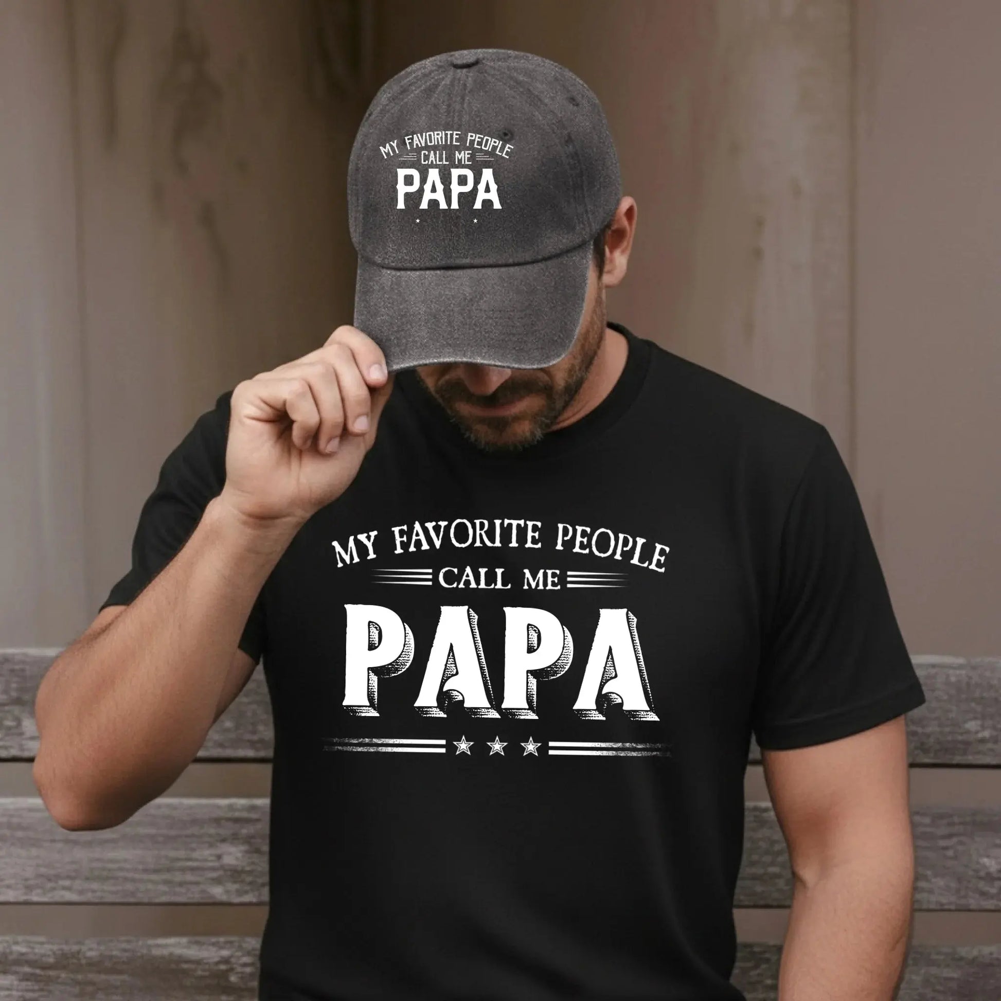My Favorite People Call Me Papa Combo – Personalized Cap and T-Shirt Set for Dad or Grandpa  Ezcustomize