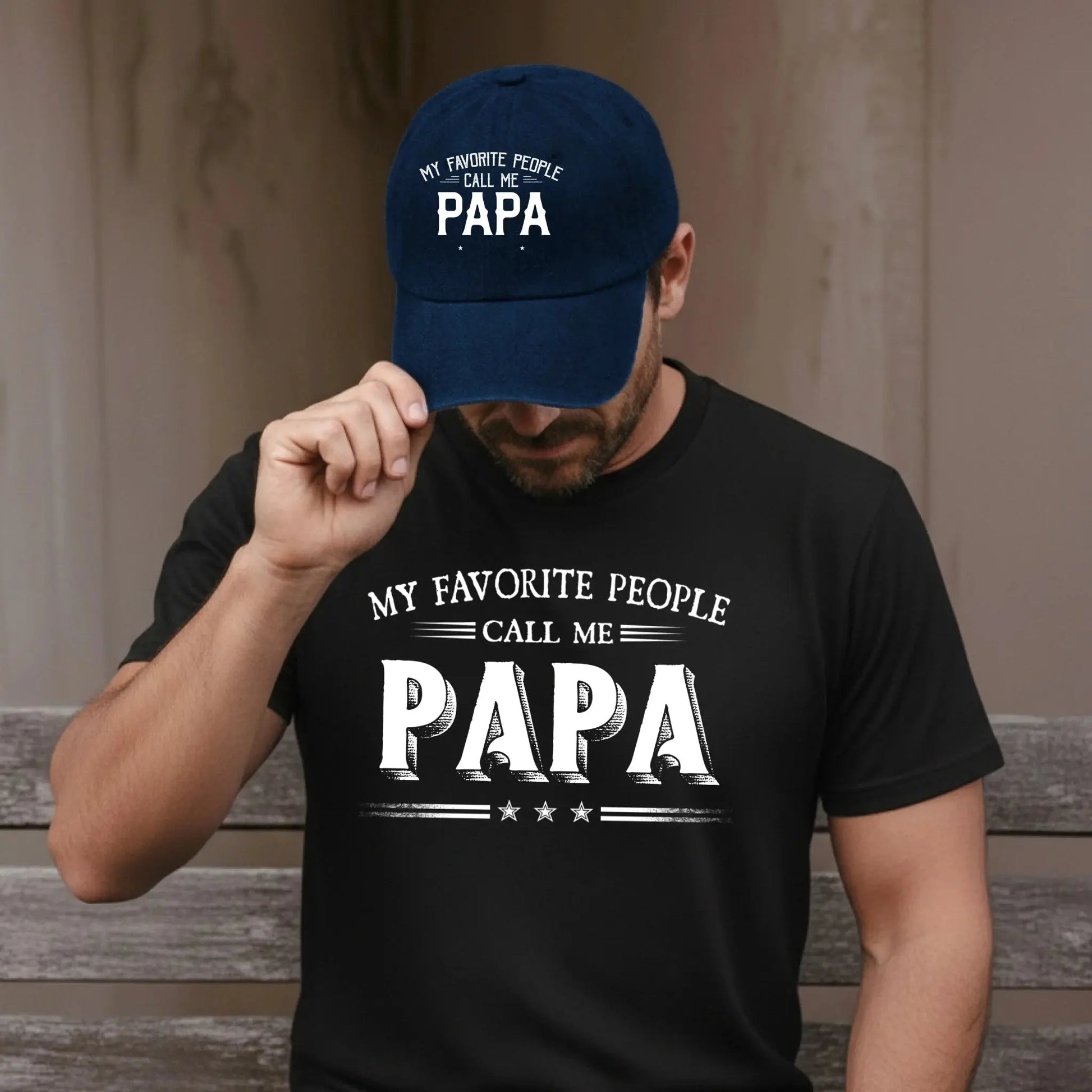 My Favorite People Call Me Papa Combo – Personalized Cap and T-Shirt Set for Dad or Grandpa  Ezcustomize