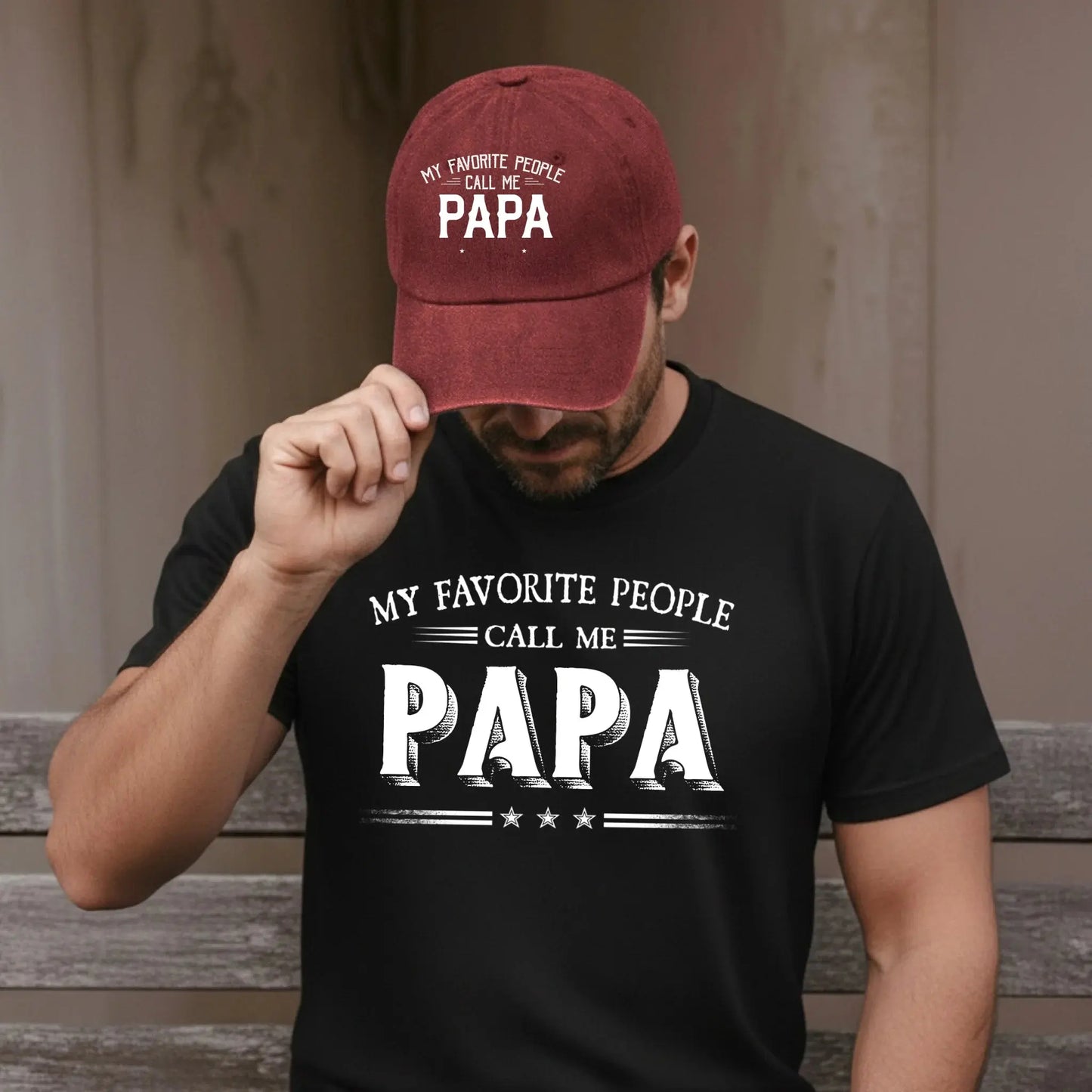 My Favorite People Call Me Papa Combo – Personalized Cap and T-Shirt Set for Dad or Grandpa  Ezcustomize