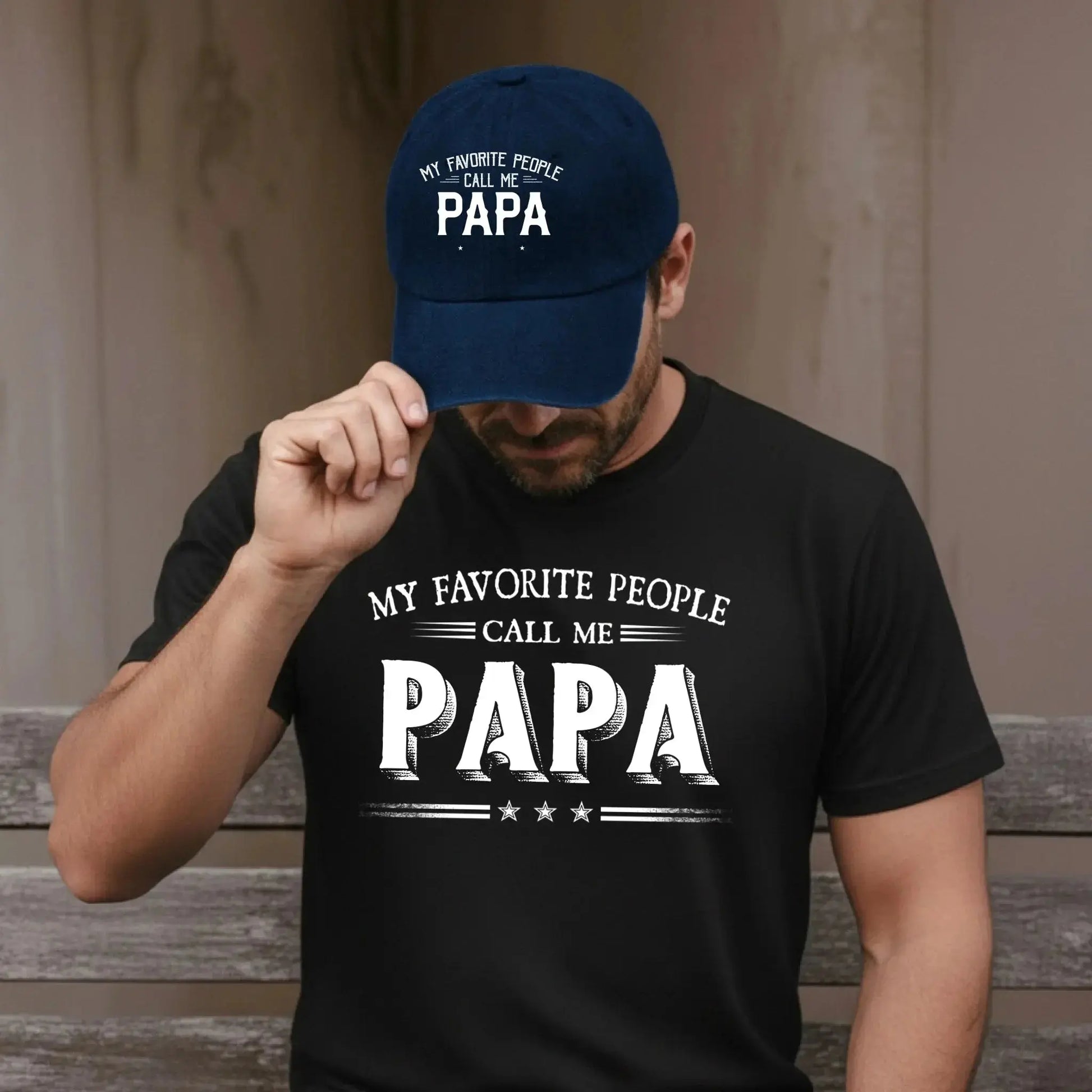 My Favorite People Call Me Papa Combo – Personalized Cap and T-Shirt Set for Dad or Grandpa  Ezcustomize