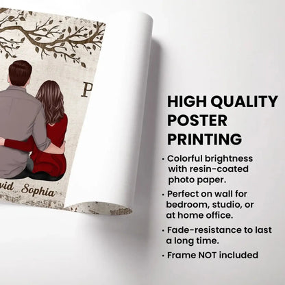 My Favorite Place Is Next To You – Personalized Couple Canvas Wall Art with Custom Names & Back View Illustration  Ezcustomize