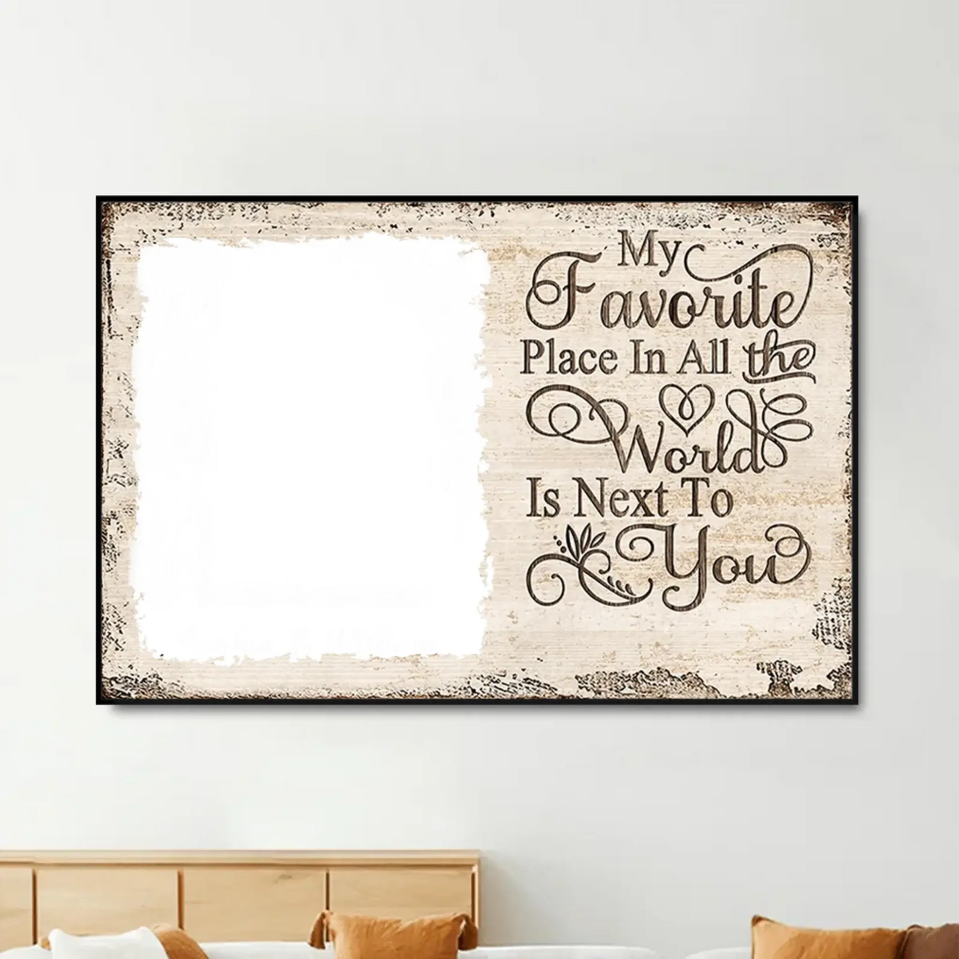My Favorite Place Is Next To You – Personalized Photo Poster/Canvas with Names – Custom Romantic Gift for Couples  Ezcustomize