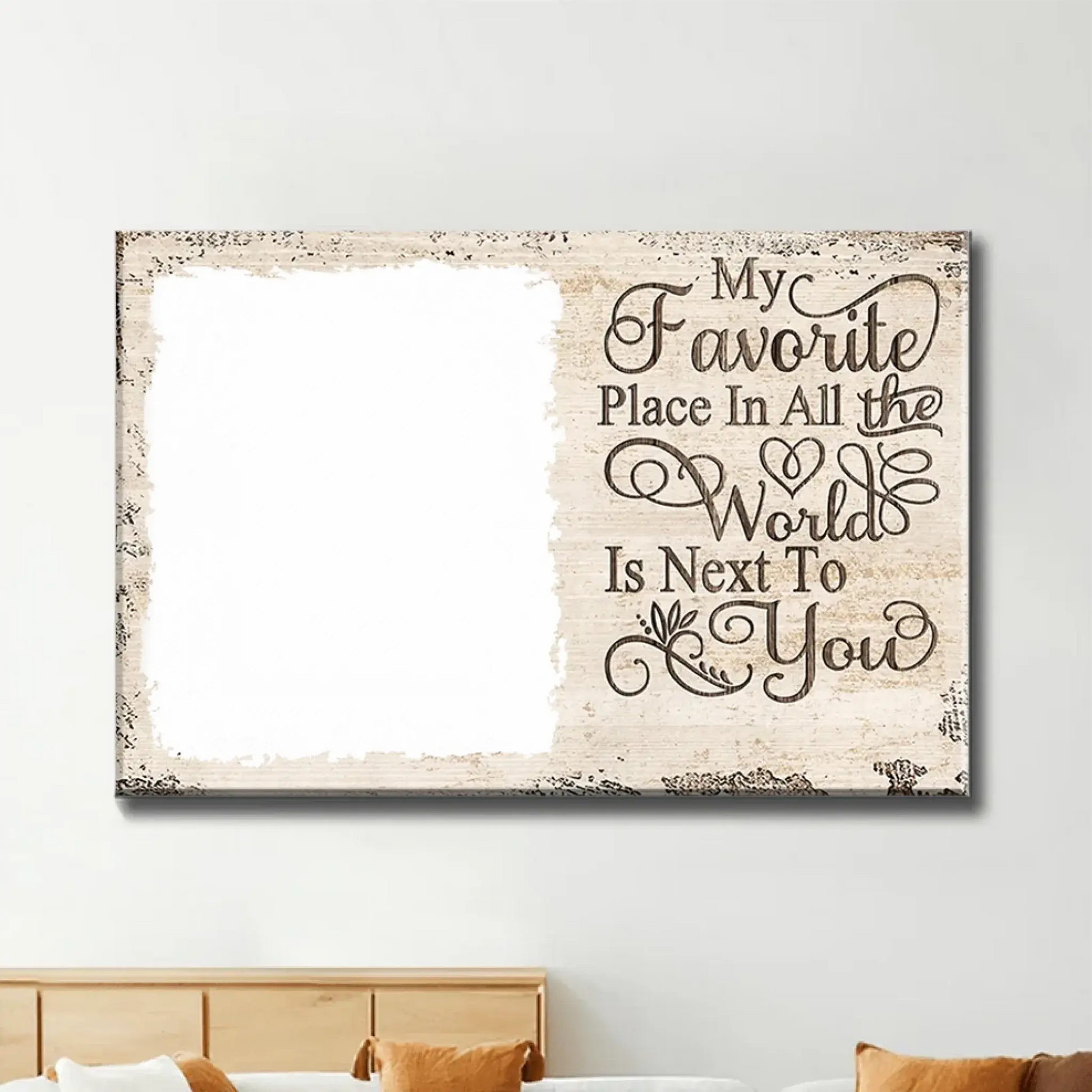 My Favorite Place Is Next To You – Personalized Photo Poster/Canvas with Names – Custom Romantic Gift for Couples  Ezcustomize