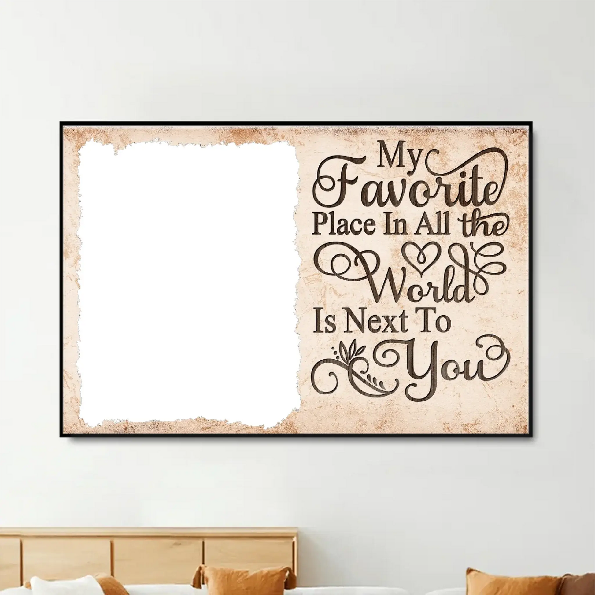 My Favorite Place Is Next To You – Personalized Photo Poster/Canvas with Names – Custom Romantic Gift for Couples  Ezcustomize
