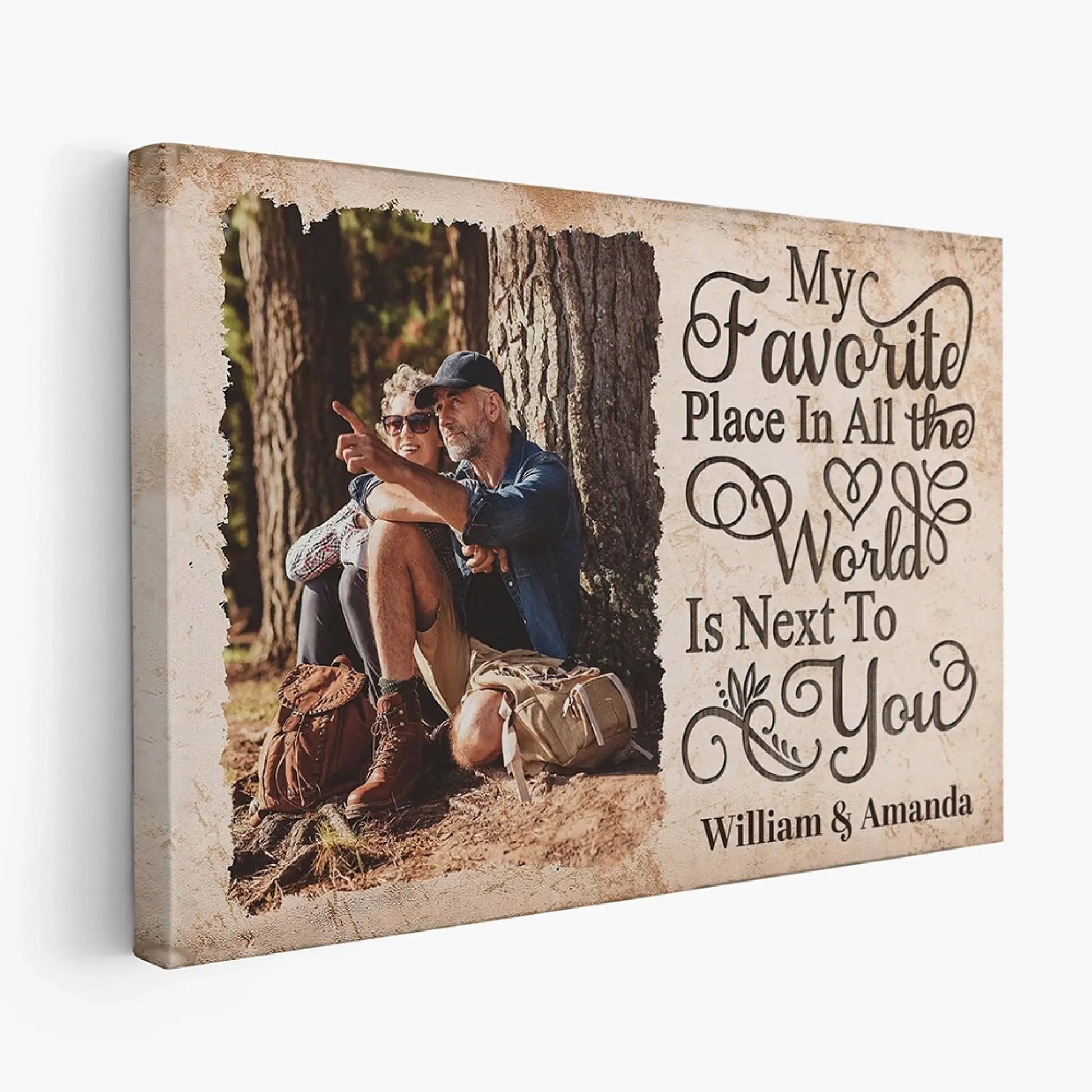 My Favorite Place Is Next To You – Personalized Photo Poster/Canvas with Names – Custom Romantic Gift for Couples  Ezcustomize