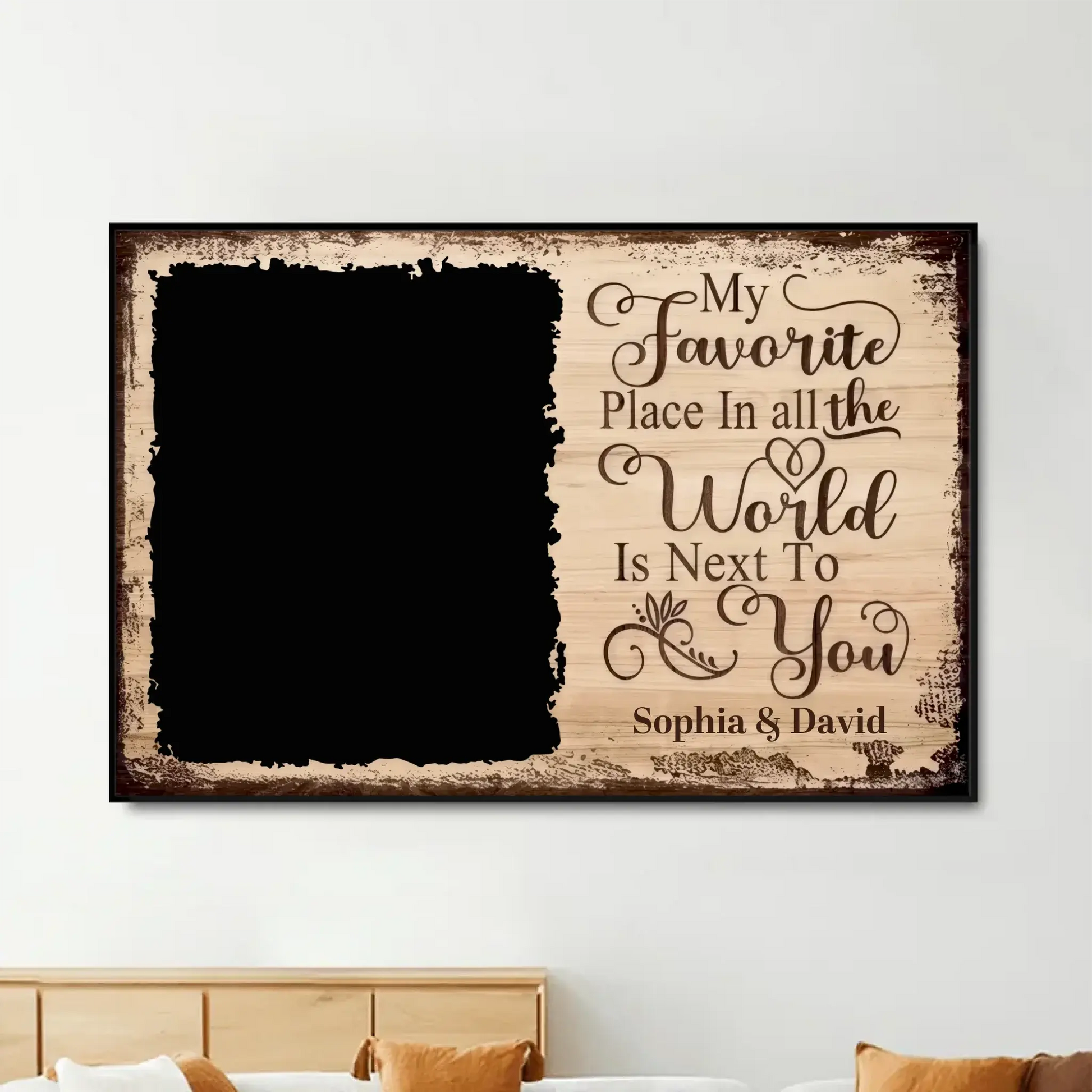 My Favorite Place Is Next To You – Personalized Photo Poster/Canvas with Names – Custom Romantic Gift for Couples  Ezcustomize