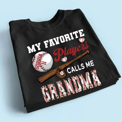 My Favorite Player Calls Me Grandma - Personalized Custom T Shirt - Birthday, Loving, Funny Gift for Grandma/Nana/Mimi, Mom, Wife, Grandparent  Ezcustomize