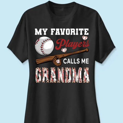 My Favorite Player Calls Me Grandma - Personalized Custom T Shirt - Birthday, Loving, Funny Gift for Grandma/Nana/Mimi, Mom, Wife, Grandparent  Ezcustomize