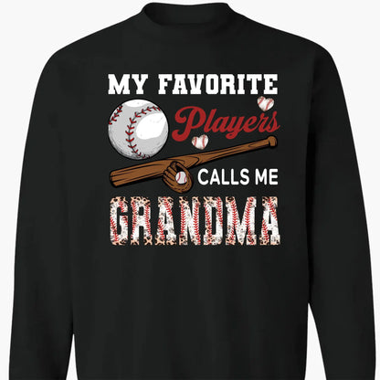 My Favorite Player Calls Me Grandma - Personalized Custom T Shirt - Birthday, Loving, Funny Gift for Grandma/Nana/Mimi, Mom, Wife, Grandparent  Ezcustomize