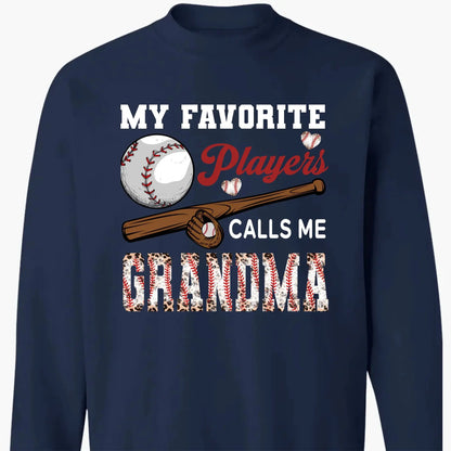 My Favorite Player Calls Me Grandma - Personalized Custom T Shirt - Birthday, Loving, Funny Gift for Grandma/Nana/Mimi, Mom, Wife, Grandparent  Ezcustomize