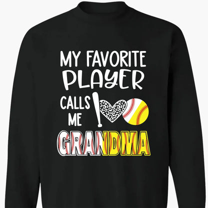 My Favorite Player Calls Me Grandma Shirt – Personalized Baseball/Softball T-Shirt with Name & Ball Style  Ezcustomize