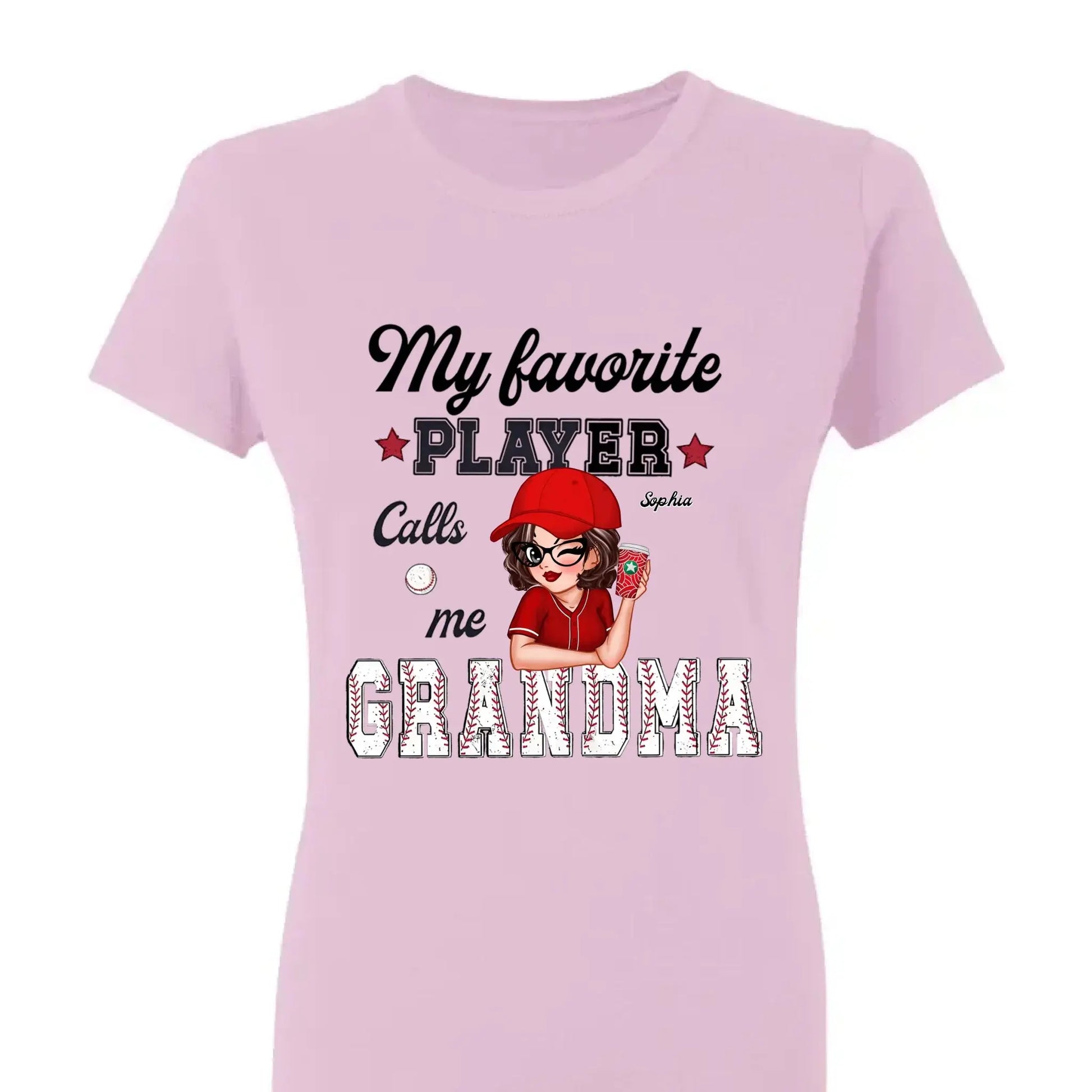 My Favorite Player Calls Me Grandma – Personalized Custom T-Shirt, Funny & Loving Gift for Grandma, Nana, Mimi, Mom, or Wife  Ezcustomize