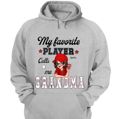 My Favorite Player Calls Me Grandma – Personalized Custom T-Shirt, Funny & Loving Gift for Grandma, Nana, Mimi, Mom, or Wife  Ezcustomize
