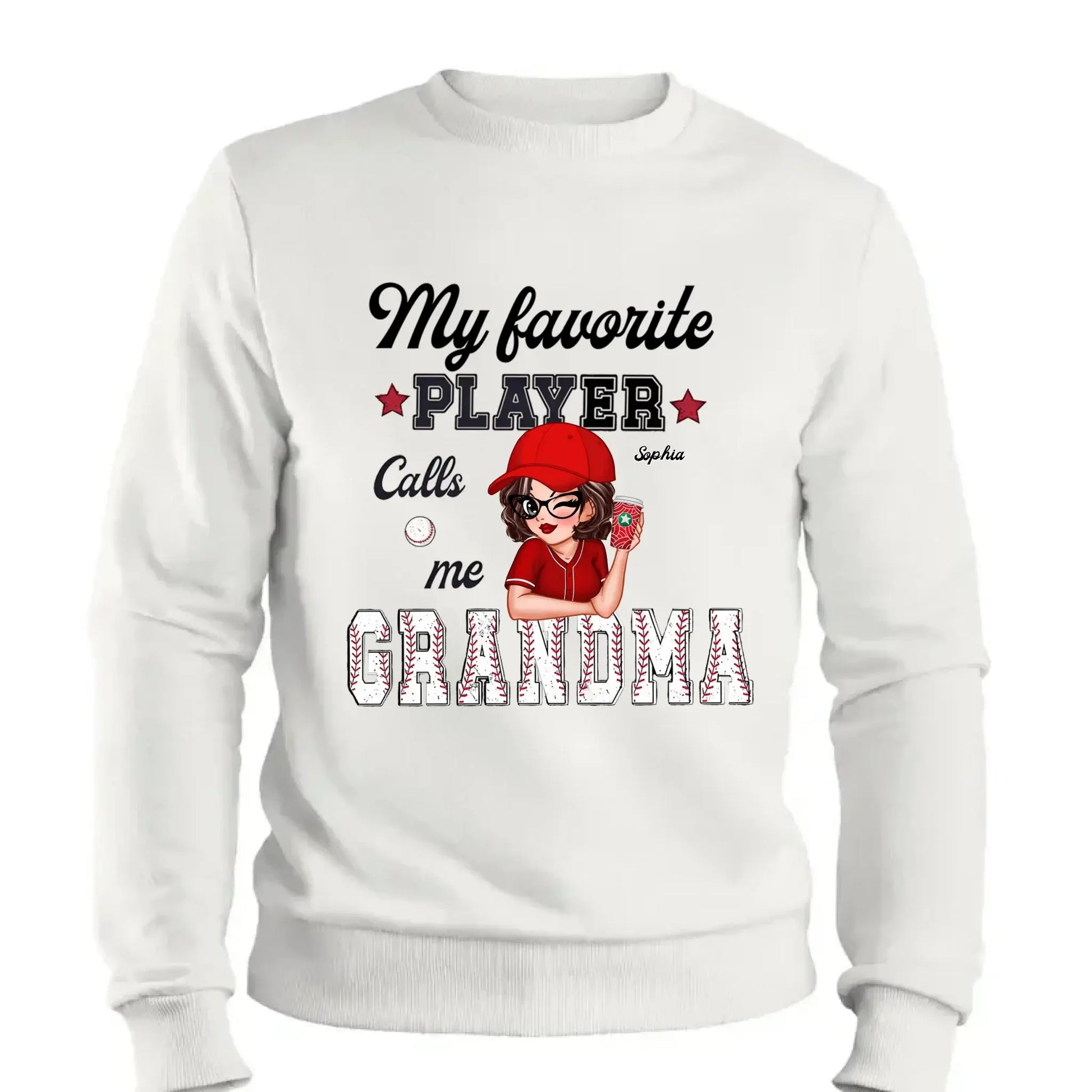 My Favorite Player Calls Me Grandma – Personalized Custom T-Shirt, Funny & Loving Gift for Grandma, Nana, Mimi, Mom, or Wife  Ezcustomize