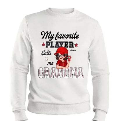 My Favorite Player Calls Me Grandma – Personalized Custom T-Shirt, Funny & Loving Gift for Grandma, Nana, Mimi, Mom, or Wife  Ezcustomize