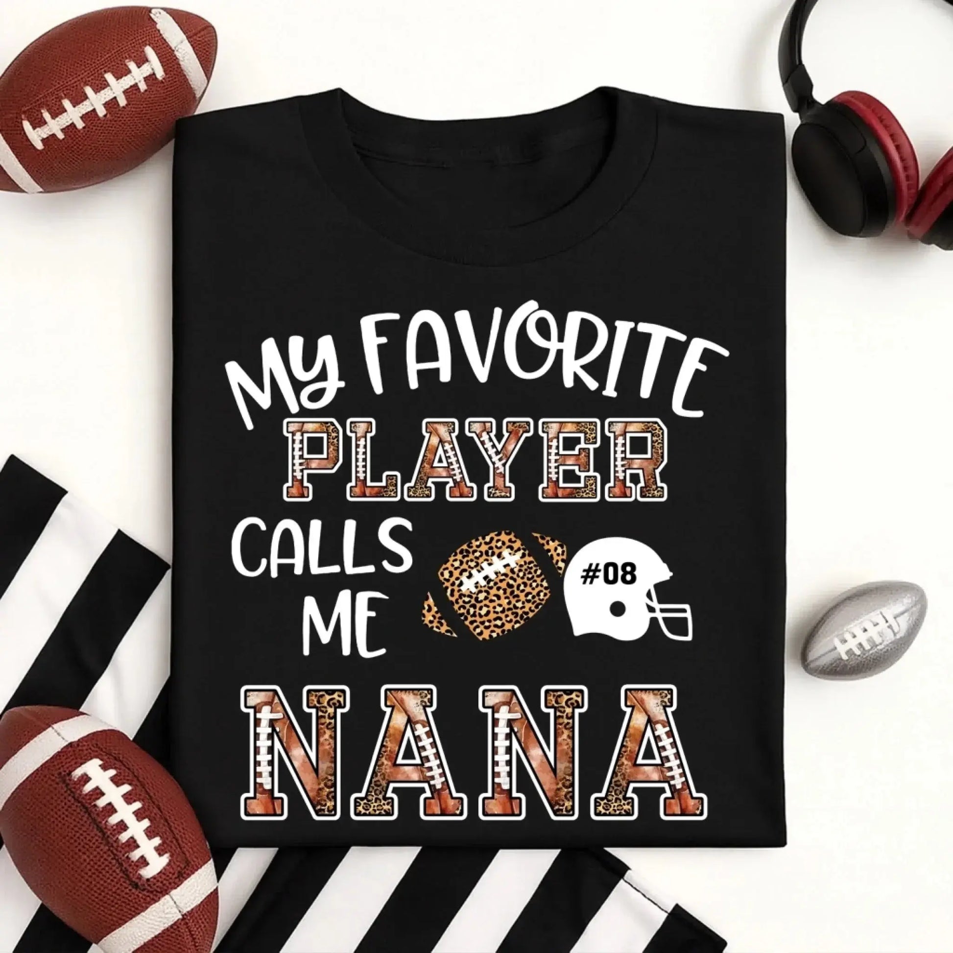 My Favorite Player Calls Me Grandma – Personalized Football T-Shirt – Custom Game Day Shirt Gift for Mom, Grandma, or Sports Fan  Ezcustomize