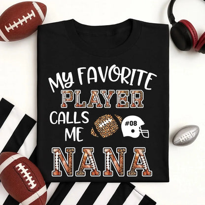 My Favorite Player Calls Me Grandma – Personalized Football T-Shirt – Custom Game Day Shirt Gift for Mom, Grandma, or Sports Fan  Ezcustomize