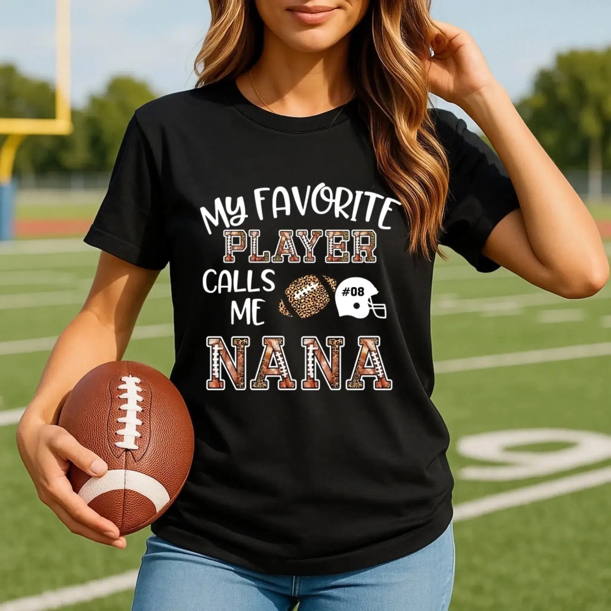 My Favorite Player Calls Me Grandma – Personalized Football T-Shirt – Custom Game Day Shirt Gift for Mom, Grandma, or Sports Fan  Ezcustomize