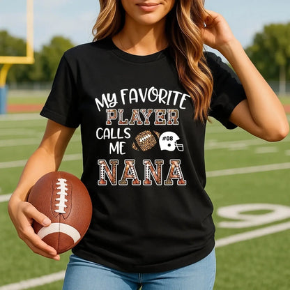 My Favorite Player Calls Me Grandma – Personalized Football T-Shirt – Custom Game Day Shirt Gift for Mom, Grandma, or Sports Fan  Ezcustomize