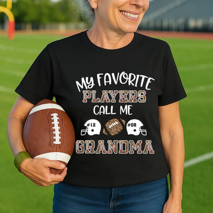 My Favorite Player Calls Me Grandma – Personalized Football T-Shirt – Custom Game Day Shirt Gift for Mom, Grandma, or Sports Fan  Ezcustomize