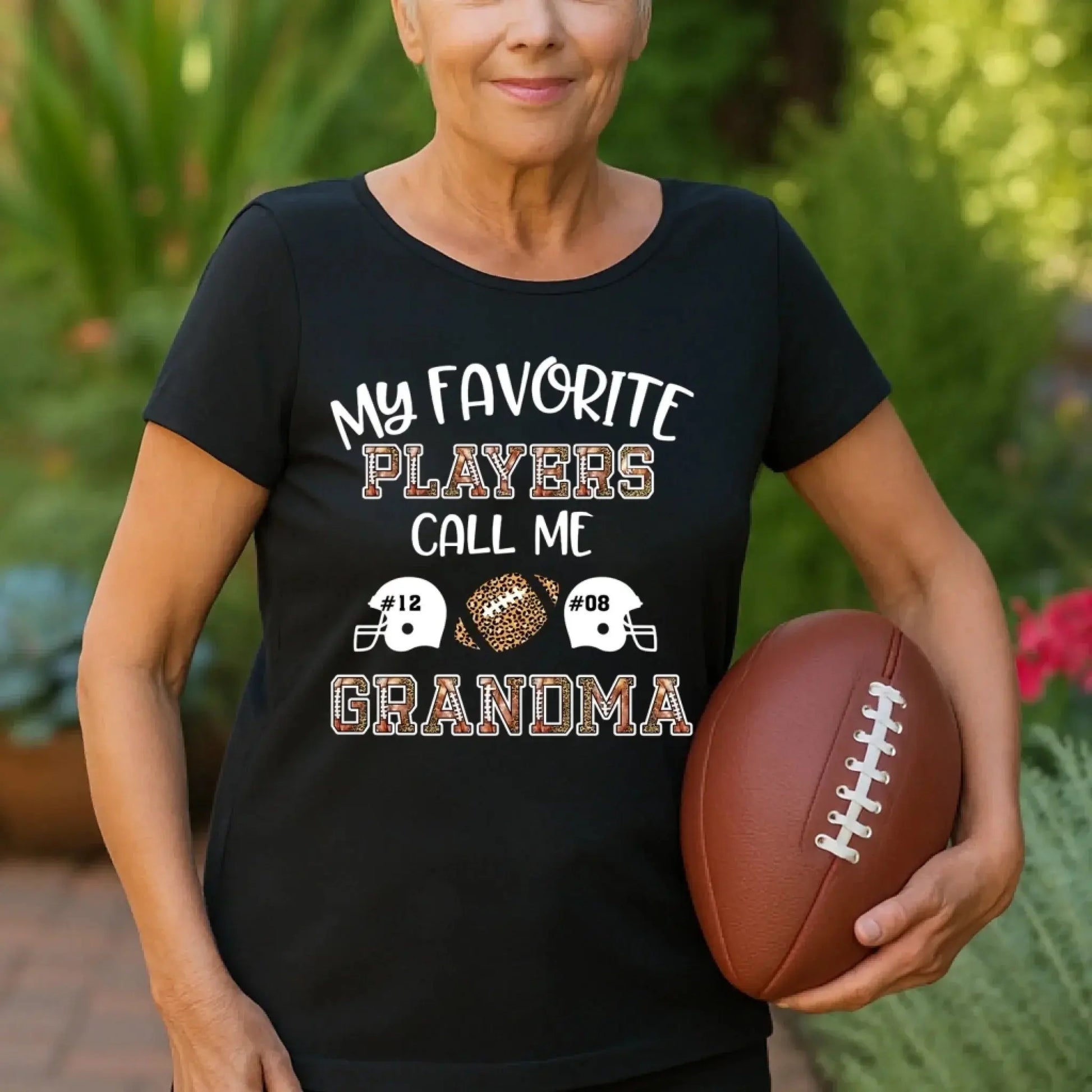 My Favorite Player Calls Me Grandma – Personalized Football T-Shirt – Custom Game Day Shirt Gift for Mom, Grandma, or Sports Fan  Ezcustomize