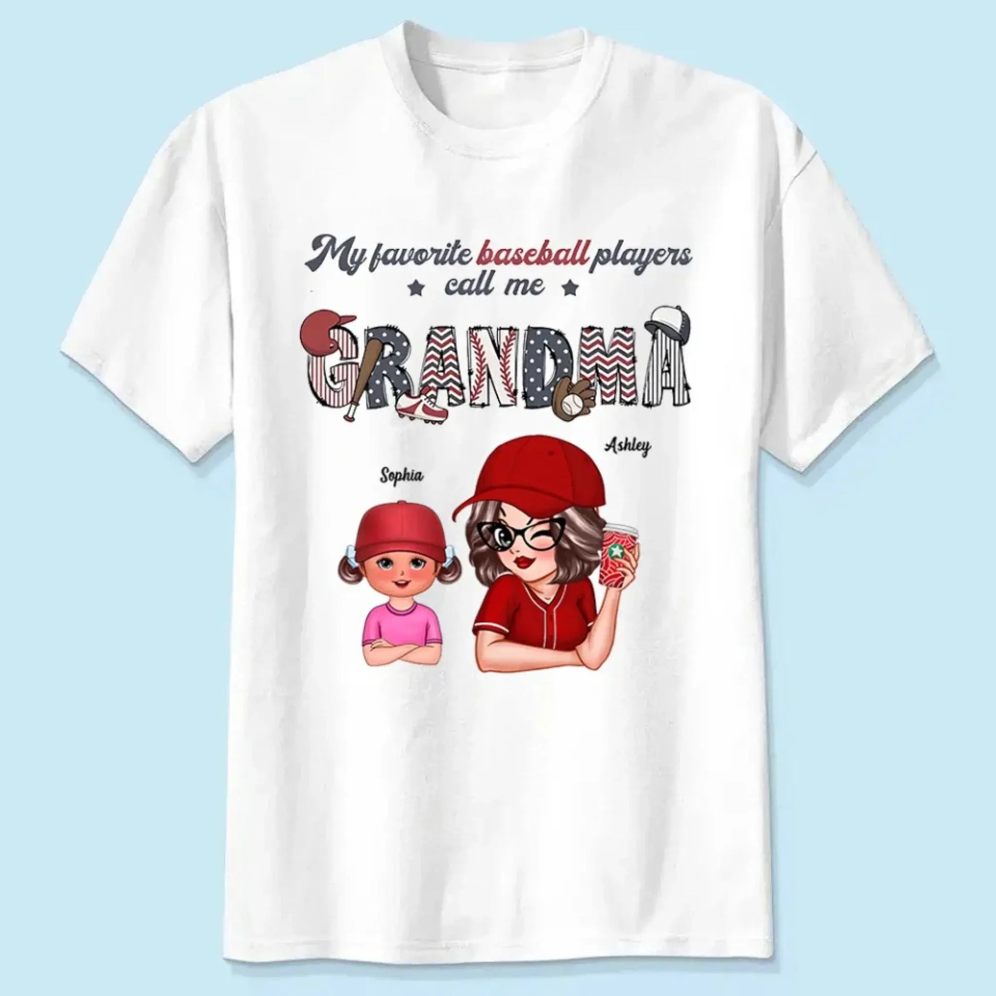 My Favorite Player Calls Me Shirt – Personalized Custom T-Shirt – Sports Gift for Mom or Grandma with Kid’s Name  Ezcustomize